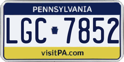 PA license plate LGC7852