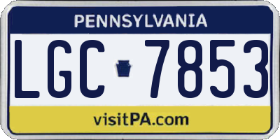 PA license plate LGC7853