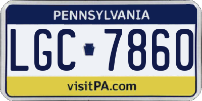 PA license plate LGC7860
