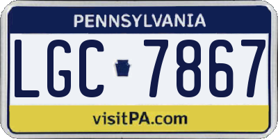 PA license plate LGC7867