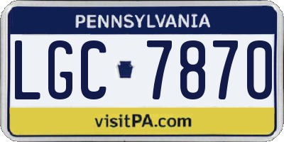PA license plate LGC7870