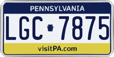 PA license plate LGC7875