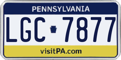 PA license plate LGC7877