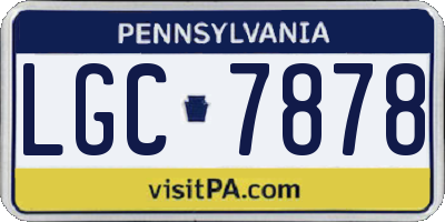 PA license plate LGC7878