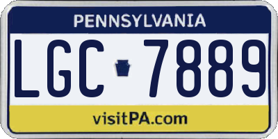 PA license plate LGC7889