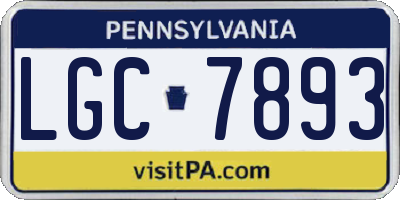 PA license plate LGC7893