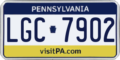 PA license plate LGC7902