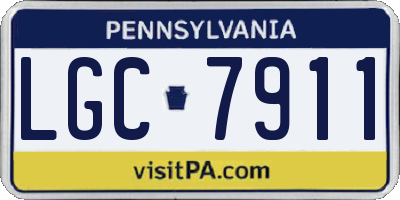 PA license plate LGC7911