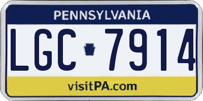 PA license plate LGC7914