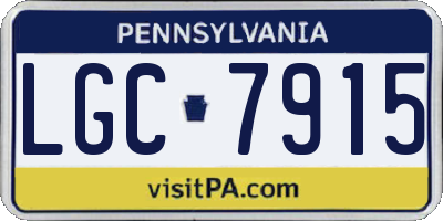 PA license plate LGC7915