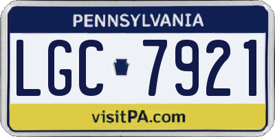 PA license plate LGC7921