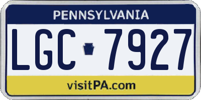PA license plate LGC7927
