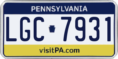 PA license plate LGC7931