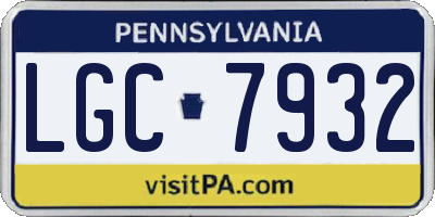 PA license plate LGC7932