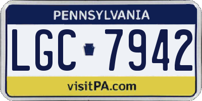PA license plate LGC7942