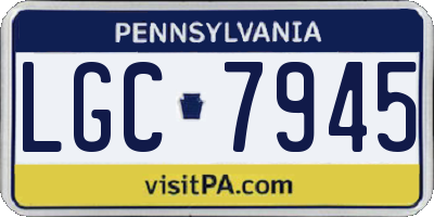 PA license plate LGC7945