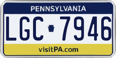 PA license plate LGC7946