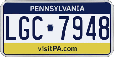 PA license plate LGC7948