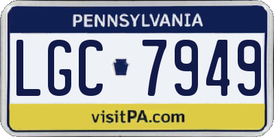 PA license plate LGC7949