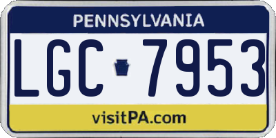 PA license plate LGC7953