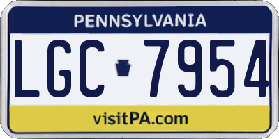 PA license plate LGC7954