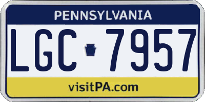 PA license plate LGC7957