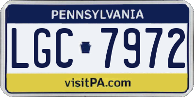 PA license plate LGC7972