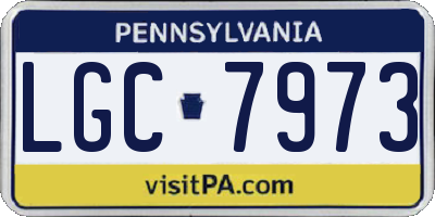 PA license plate LGC7973