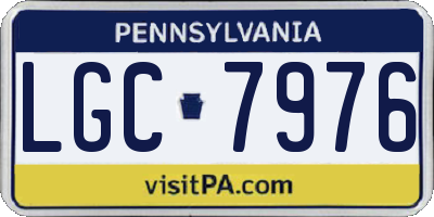PA license plate LGC7976