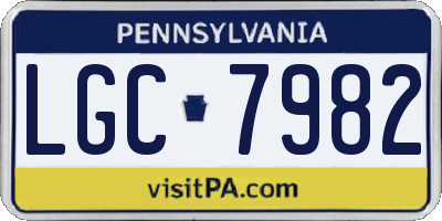 PA license plate LGC7982