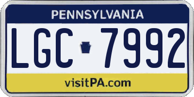 PA license plate LGC7992