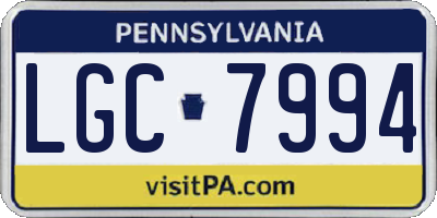 PA license plate LGC7994