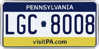 PA license plate LGC8008