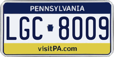 PA license plate LGC8009