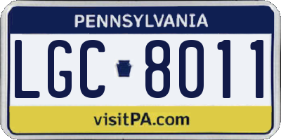 PA license plate LGC8011