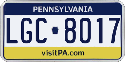 PA license plate LGC8017