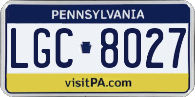 PA license plate LGC8027