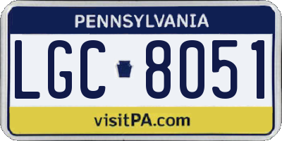 PA license plate LGC8051
