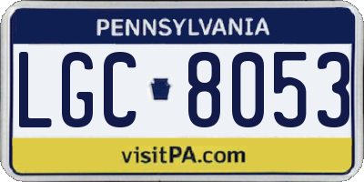 PA license plate LGC8053