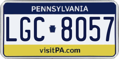 PA license plate LGC8057