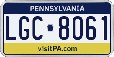 PA license plate LGC8061