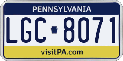 PA license plate LGC8071