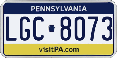 PA license plate LGC8073
