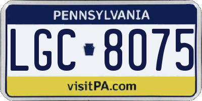 PA license plate LGC8075