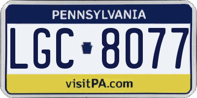 PA license plate LGC8077