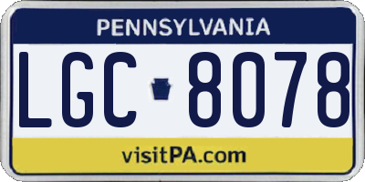 PA license plate LGC8078