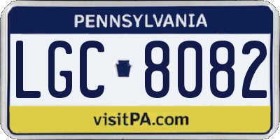 PA license plate LGC8082