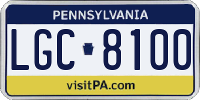 PA license plate LGC8100