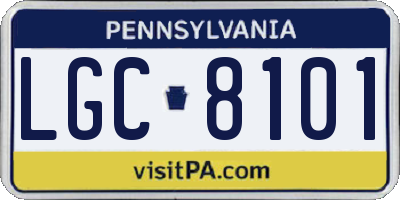 PA license plate LGC8101