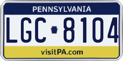PA license plate LGC8104
